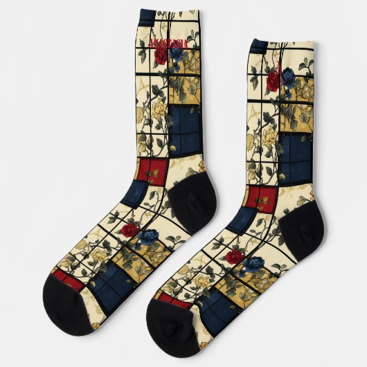 Abstrakt mit elegantem geometrischem Design Socken (Linkes Detail)