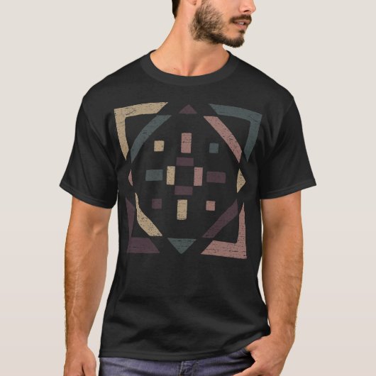 Abstrakt mit Erdtönen - gestörte Geometrie T-Shirt (Vorderseite)