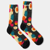 Abstrakt mit farbigen Kreisakzenten Socken (Rechts)