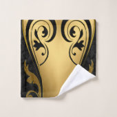 Abstrakt mit Gold, Silber, Marmortextur Badhandtuch Set (Waschlappen)