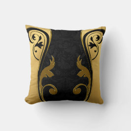 Abstrakt mit Goldakzenten auf Schwarz und Weiß Kissen