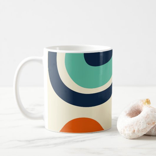 Abstrakt mit minimalem Retro-Design Kaffeetasse (Mit Donut)