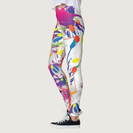 Abstrakt mit Paint Splashes und Musical Notes Leggings