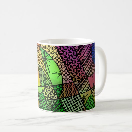 Abstrakt mit Texturen und Mustern Kaffeetasse (VorderseiteRechts)