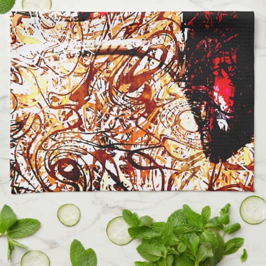 Abstrakt mit Wein Geschirrtuch (Gefaltet)