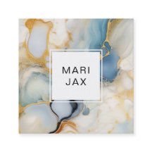 Abstrakt mit Weiß, Gold und Blau