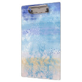 Abstrakt Mixed Media Blue Türkis Yellow Klemmbrett (Links)