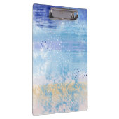 Abstrakt Mixed Media Blue Türkis Yellow Klemmbrett (Rechts)