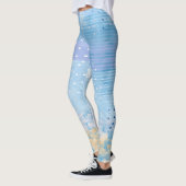 Abstrakt Mixed Media Blue Türkis Yellow Leggings (Links)