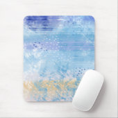 Abstrakt Mixed Media Blue Türkis Yellow Mousepad (Mit Mouse)