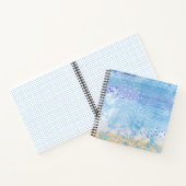 Abstrakt Mixed Media Blue Türkis Yellow Notizblock (Innenseite)