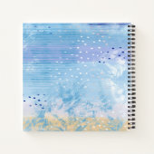 Abstrakt Mixed Media Blue Türkis Yellow Notizblock (Rückseite)