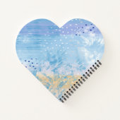 Abstrakt Mixed Media Blue Türkis Yellow Notizblock (Rückseite)