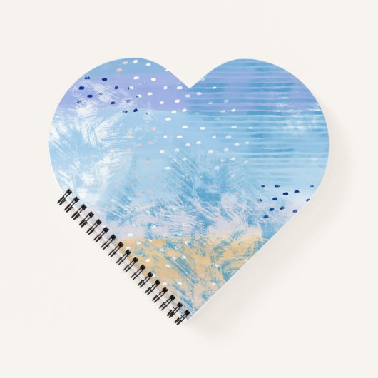 Abstrakt Mixed Media Blue Türkis Yellow Notizblock (Vorderseite)