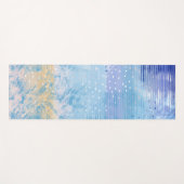 Abstrakt Mixed Media Blue Türkis Yellow Yogamatte (Vorderseite (Horizontal))