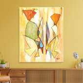 Abstrakt Modern Art Couple Trendy Chic Beigereen Leinwanddruck (Insitu (Wohnzimmer))
