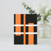 Abstrakt Modern Art Lines Orange White Black Postkarte (Stehend Vorderseite)
