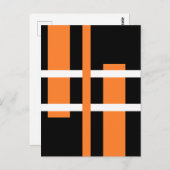 Abstrakt Modern Art Lines Orange White Black Postkarte (Vorne/Hinten)