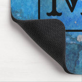 Abstrakt Modern Art Monogram Blue Black Mousepad (Ecke)
