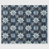Abstrakt Modern Blue Jeweled Poinsettias Geschenkpapier (Flach)