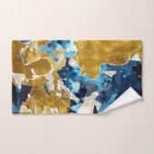 Abstrakt, modern, Collage, Gold, Marineblau Badhandtuch Set (Handtuch)
