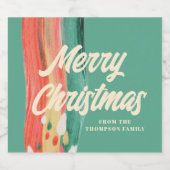 Abstrakt Modern frohe Weihnachten Personalisierter Bierflaschenetikett (Einzelnes Label)