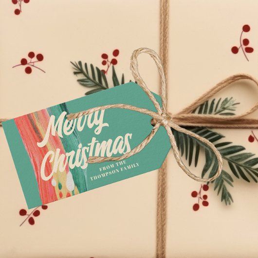 Abstrakt Modern frohe Weihnachten Personalisierter Geschenkanhänger