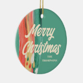 Abstrakt Modern frohe Weihnachten Personalisierter Keramik Ornament (Rechts)