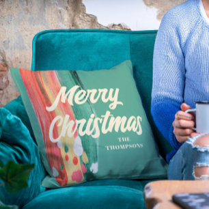 Abstrakt Modern frohe Weihnachten Personalisierter Kissen