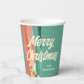 Abstrakt Modern frohe Weihnachten Personalisierter Pappbecher (Rückseite)