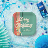 Abstrakt Modern frohe Weihnachten Personalisierter Pappteller (Party)