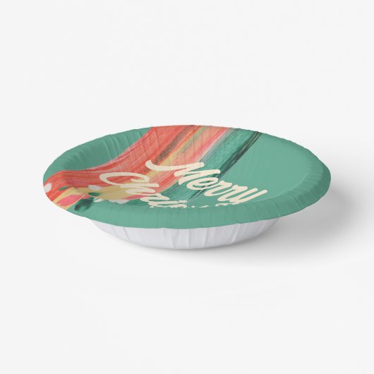 Abstrakt Modern frohe Weihnachten Personalisierter Pappteller (Gewinkelt)