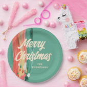 Abstrakt Modern frohe Weihnachten Personalisierter Pappteller (Party)