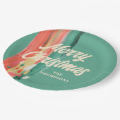 Abstrakt Modern frohe Weihnachten Personalisierter Pappteller (Schrägansicht)