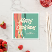 Abstrakt Modern frohe Weihnachten Personalisierter Serviette (Beispiel)