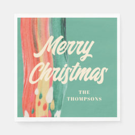 Abstrakt Modern frohe Weihnachten Personalisierter Serviette