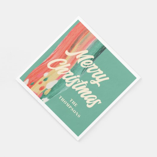 Abstrakt Modern frohe Weihnachten Personalisierter Serviette (Ecke)