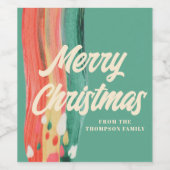 Abstrakt Modern frohe Weihnachten Personalisierter Weinetikett (Einzelnes Label)