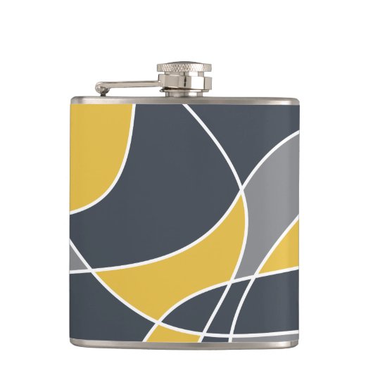 Abstrakt, modern, geometrisch, trendig flachmann (Vorderseite)