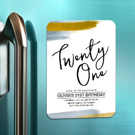 Abstrakt-Modern-Gold-21. Geburtstagsfeier Magnet