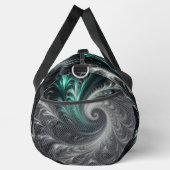 Abstrakt-modern, grün, silber und schwarz schwirbe duffle bag (Rechts)