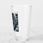 Abstrakt-modern, grün, silber und schwarz schwirbe glas (Links)