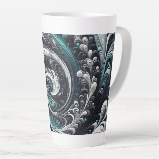 Abstrakt-modern, grün, silber und schwarz schwirbe milchtasse (Rechte Ecke)