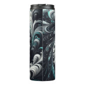 Abstrakt-modern, grün, silber und schwarz schwirbe thermosbecher (Rückseite)