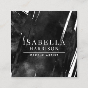 Abstrakt-Modern-Makeup-Künstlerschwarz Quadratische Visitenkarte