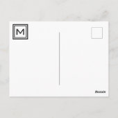 Abstrakt-Modern-Monogramm-Schwarz/Weiß Postkarte (Rückseite)