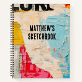 Abstrakt-Modern-Monogramm-Skizze - Ihr Name Notizblock (Vorderseite)