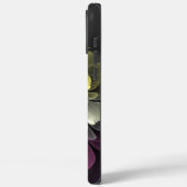 Abstrakt Modern Purpur Khaki Gray Fraktal Blume Case-Mate iPhone Hülle (Rückseite / Links)