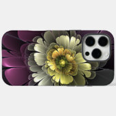 Abstrakt Modern Purpur Khaki Gray Fraktal Blume Case-Mate iPhone Hülle (Rückseite (Horizontal))