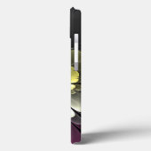 Abstrakt Modern Purpur Khaki Gray Fraktal Blume Case-Mate iPhone Hülle (Rückseite / Links)